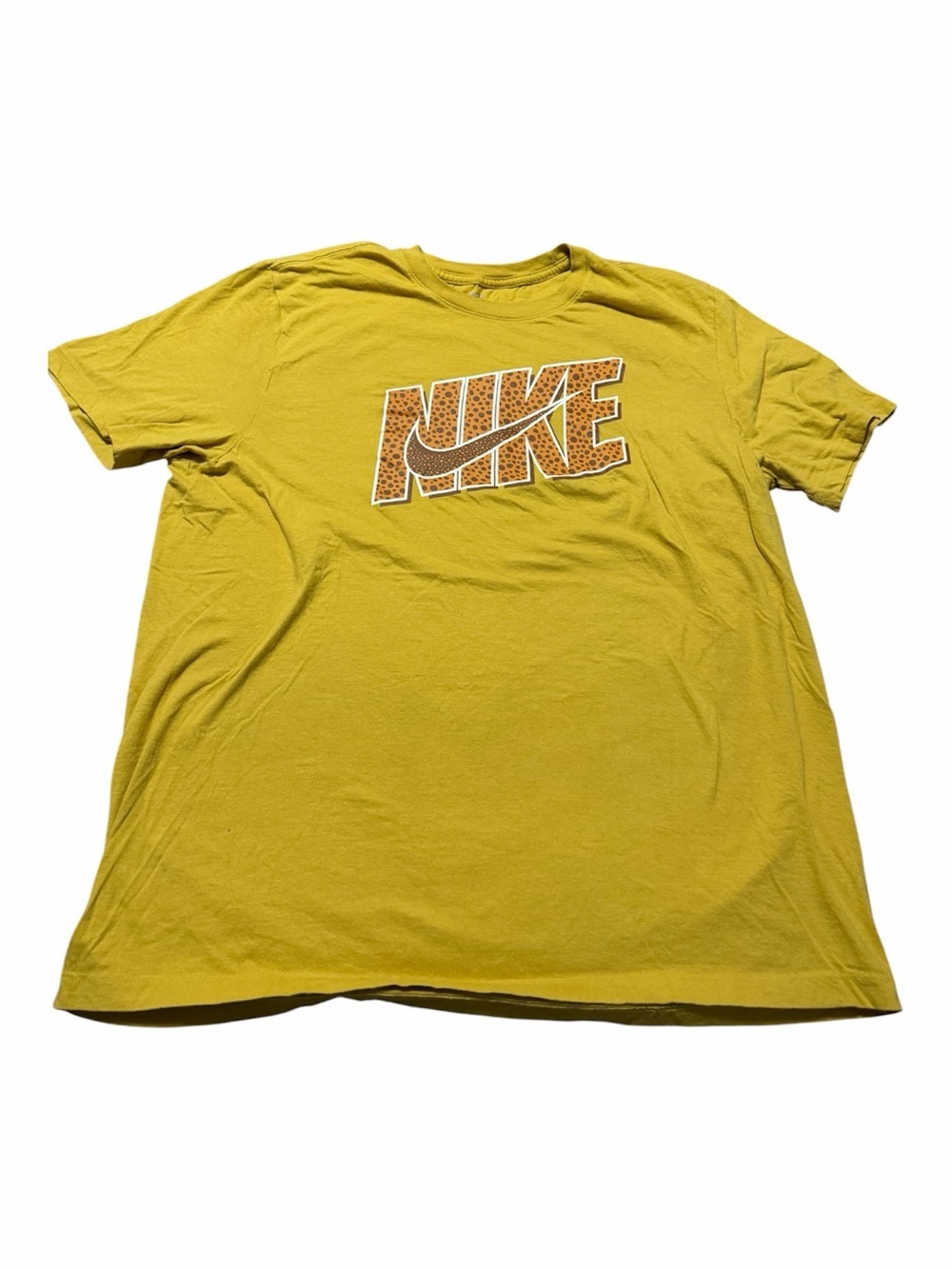 Nike Men’s Yellow Graphic Logo T-Shirt Size XL Gym Athletic Sports Workout